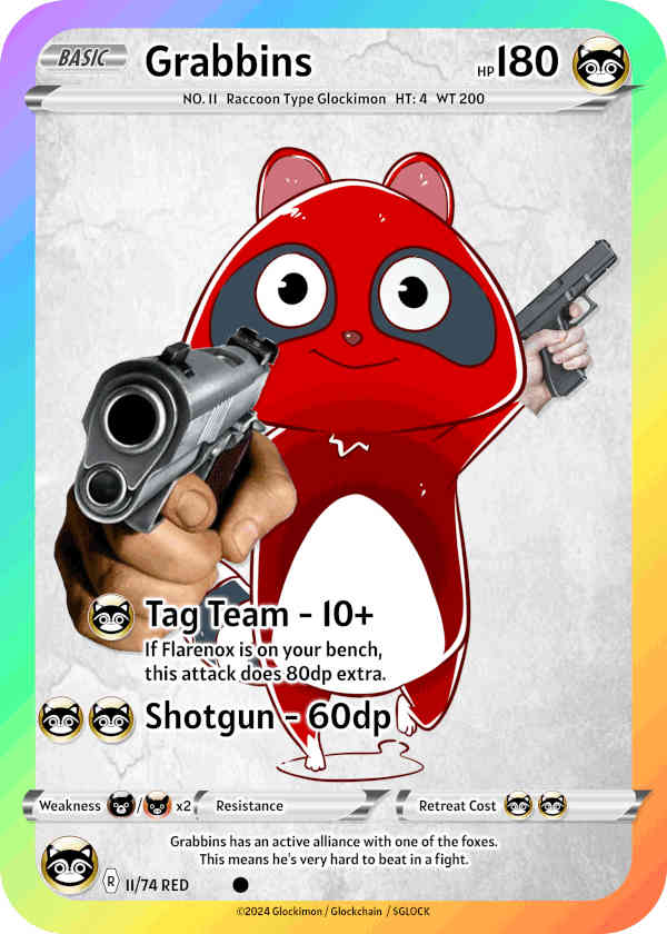 Red Raccoon Glockimon