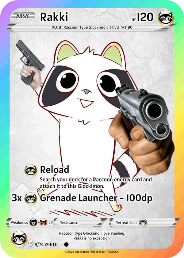 White Raccoon Glockimon