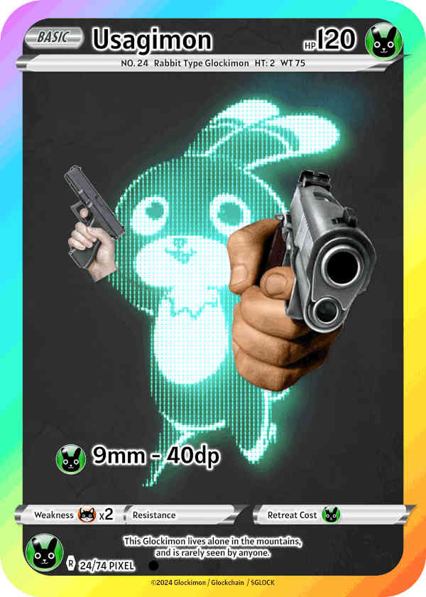 Pixel Rabbit Glockimon