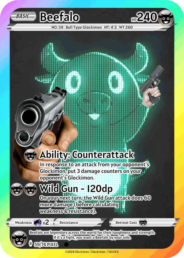 Pixel Bull Glockimon
