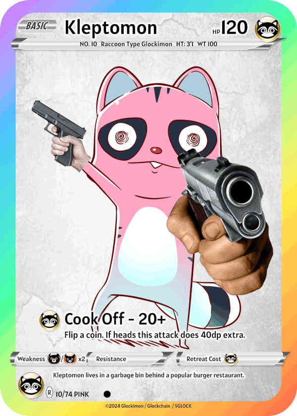 Pink Raccoon Glockimon