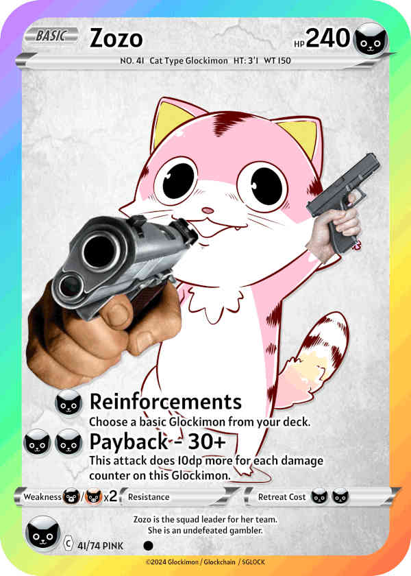 Pink Cat Glockimon