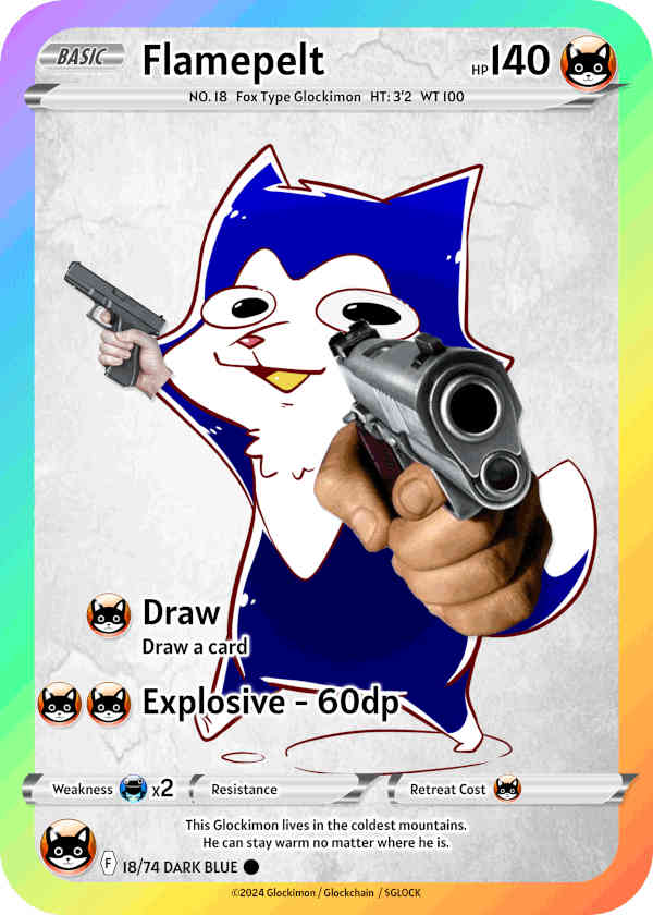 Dark Blue Fox Glockimon
