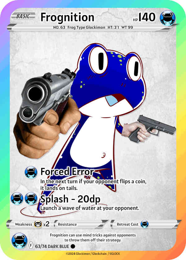 Dark Blue Frog Glockimon