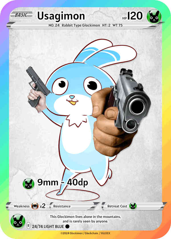 Light Blue Rabbit Glockimon