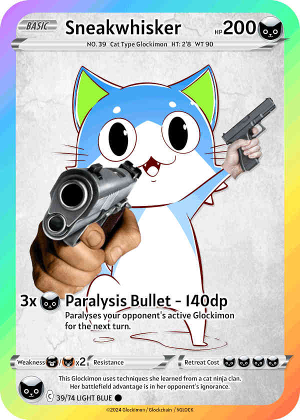 Light Blue Cat Glockimon