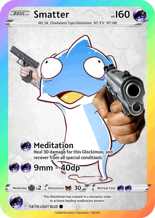 Light Blue Chameleon Glockimon