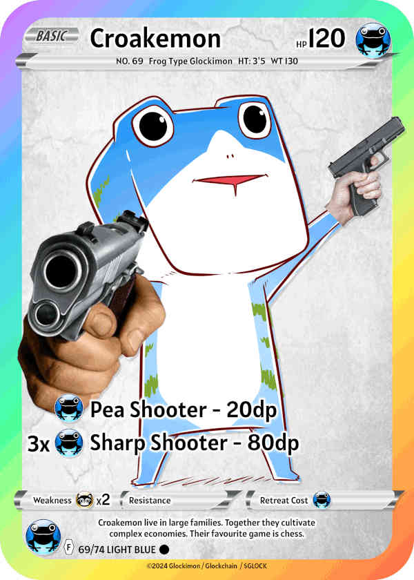 Light Blue Frog Glockimon